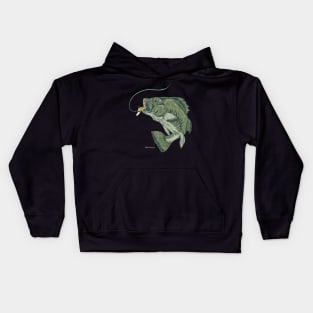 Large mouth bass Kids Hoodie